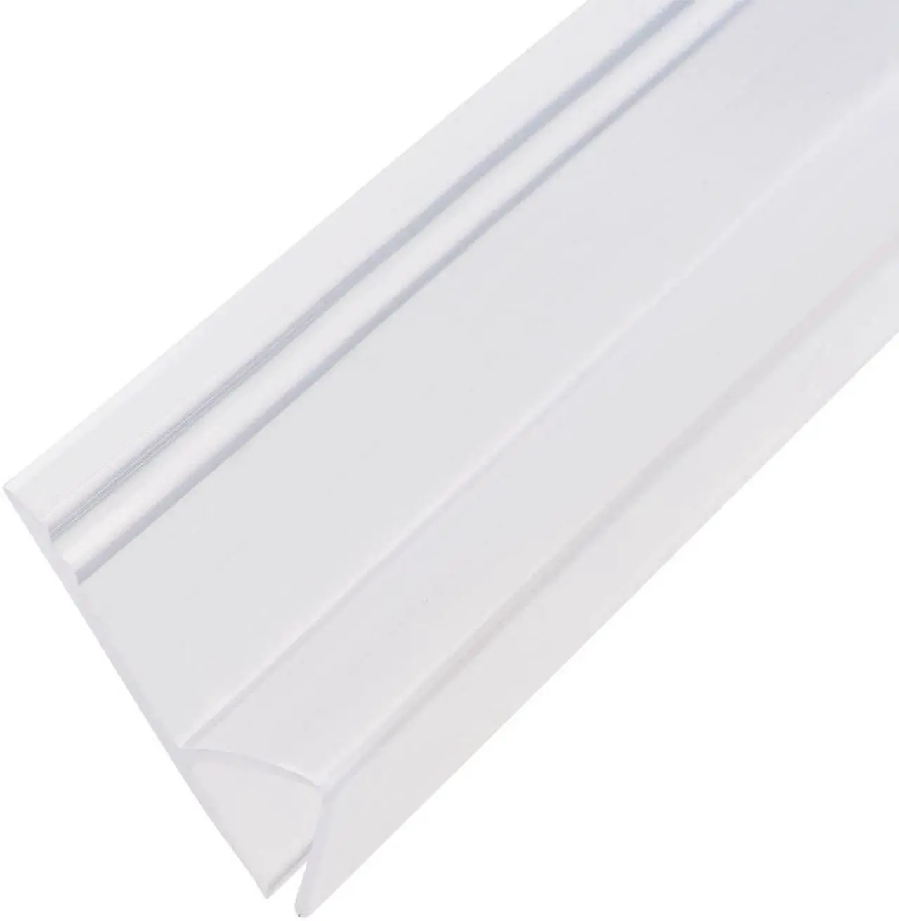 Main image of Frameless Glass Shower Door Sweep - Door Bottom Side Seal Strip h-Type with 3/4-Inch(20mm) Drip Rail - 3/8-Inch(10mm) Glass x 78.74-Inch(2000mm) Length