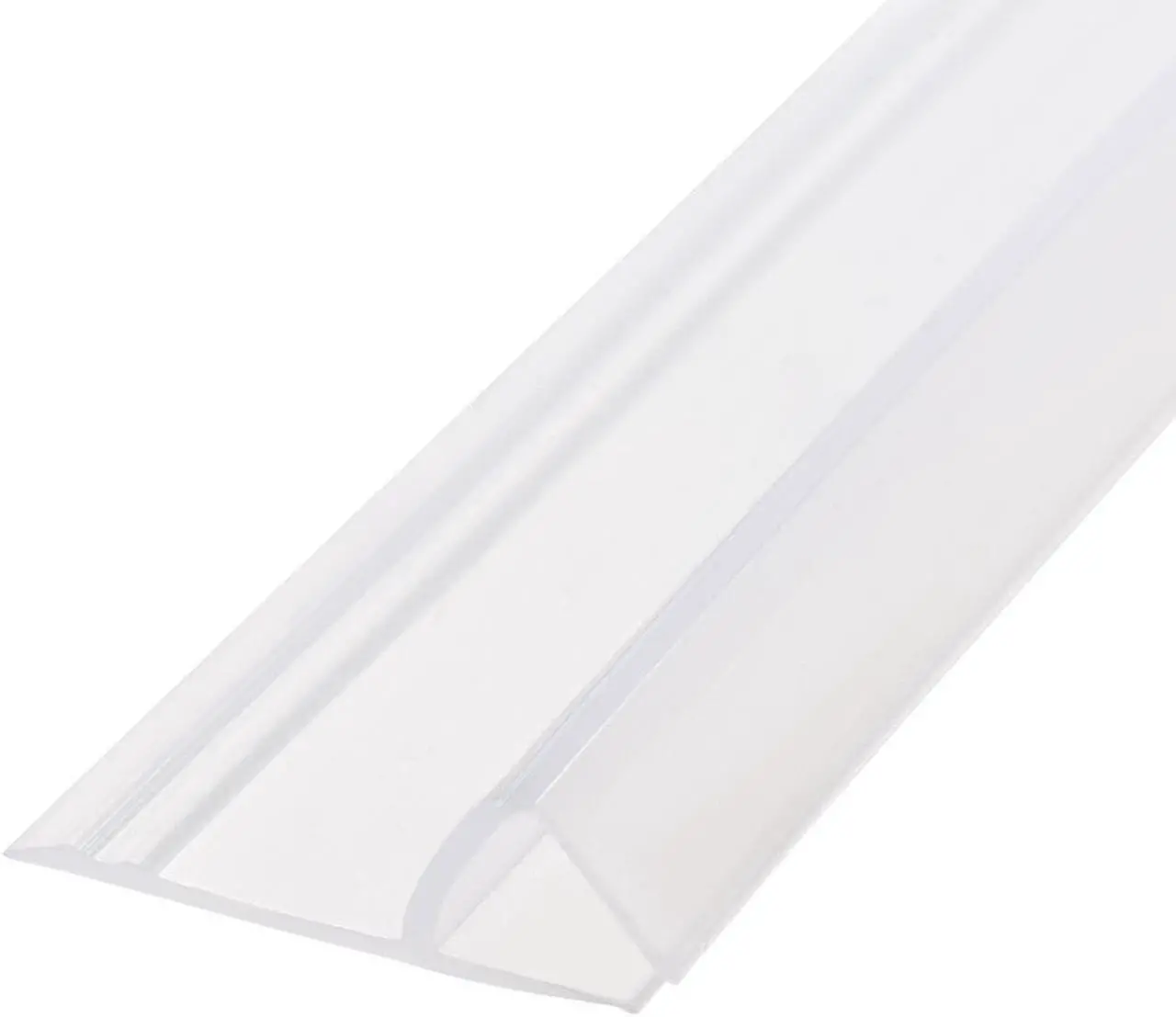 Alt view image 2 of 6 - Frameless Glass Shower Door Sweep - Door Bottom Side Seal Strip h-Type with 3/4-Inch(20mm) Drip Rail - 3/8-Inch(10mm) Glass x 78.74-Inch(2000mm) Length