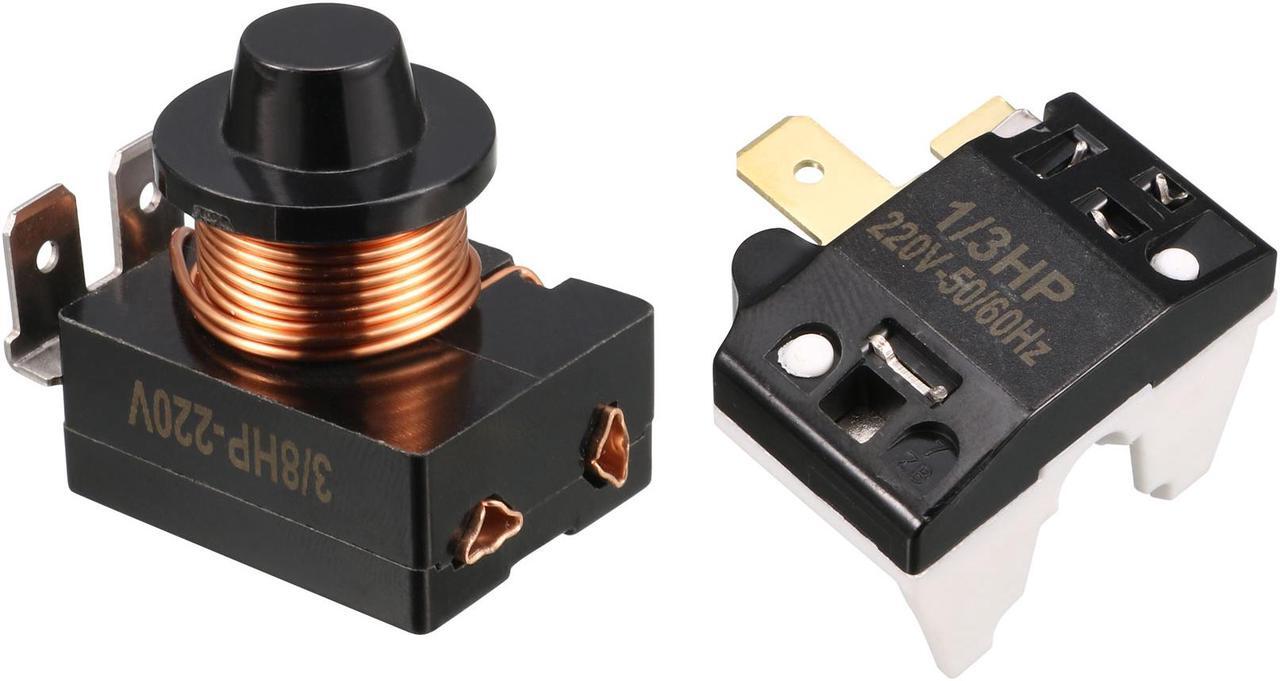 Main image of Refrigerator Starter Relay 3/8HP 280W + Compressor Thermal Overload Protector 1/2HP 375W