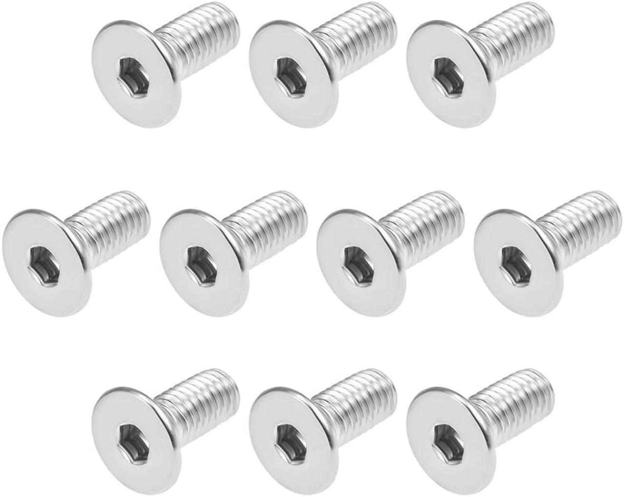 M5x12mm Flat Head Machine Screws Inner Hex Screw 304 Stainless Steel Fasteners Bolts 40Pcs