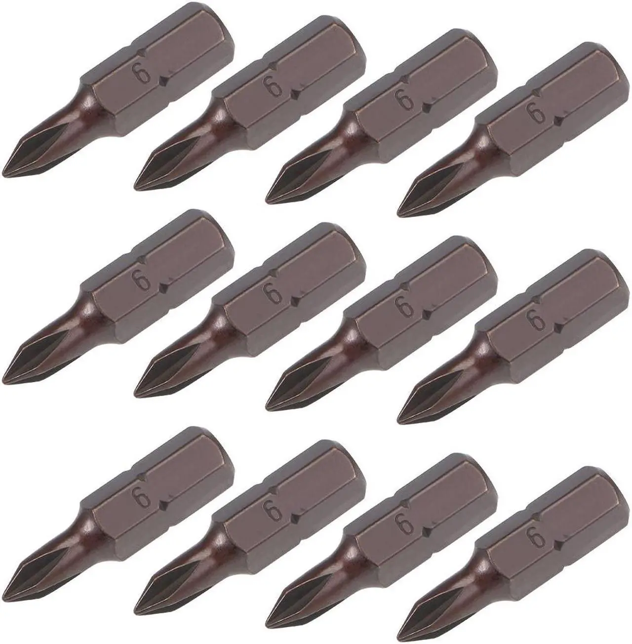 Main image of 12pcs Phillips Bits 1/4inch Hex Shank 25mm Length Cross PH0 Magnetic Screw Driver S2 Screwdriver Bit