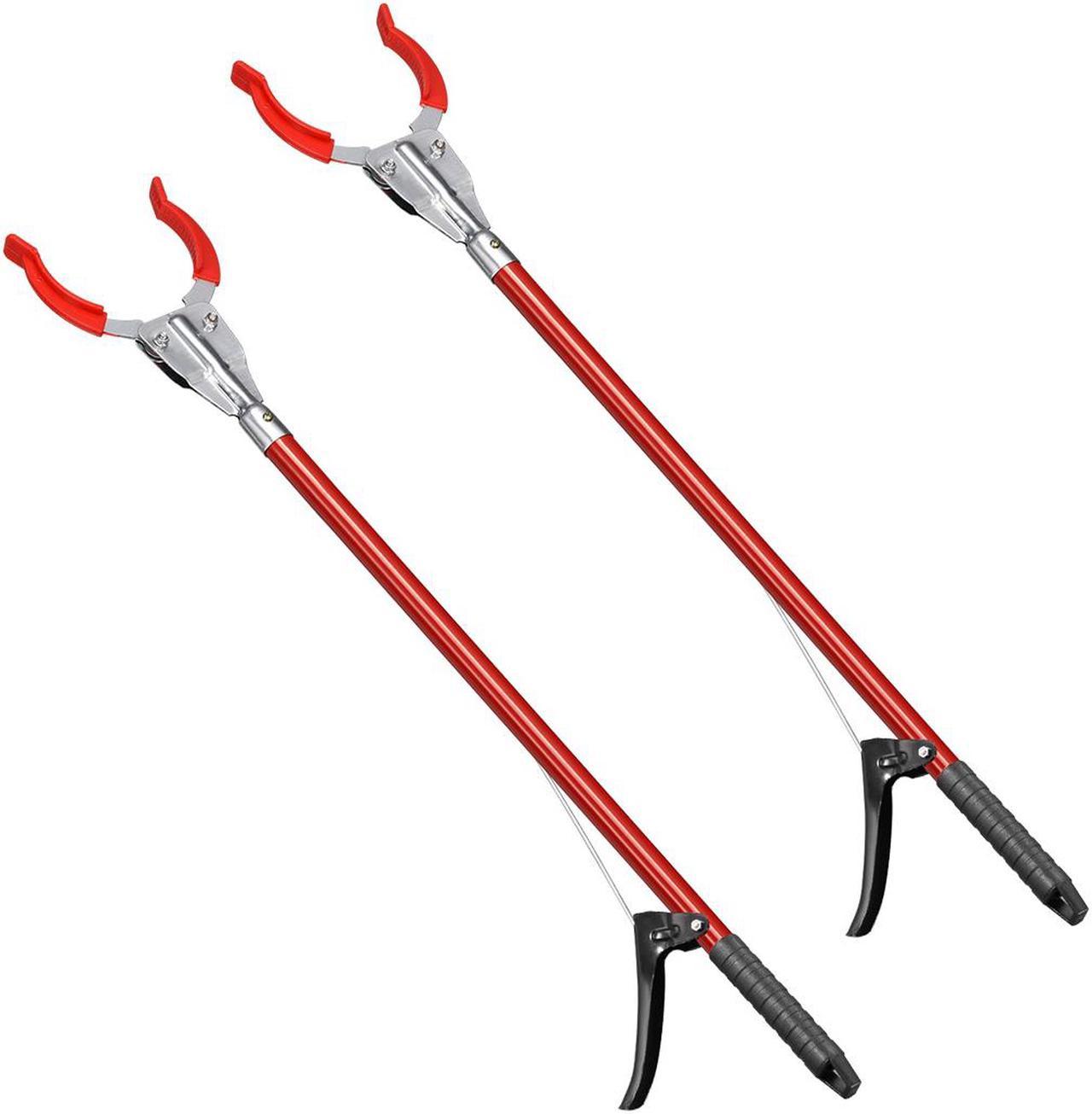 36inch Grabber Reacher Gripper Tool Extender Claw Garbage Picker Iron Red 2Pcs