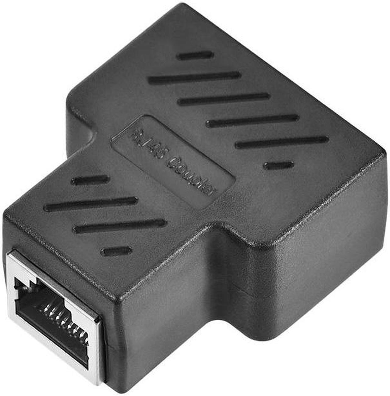 RJ45 Splitter Coupler Inline Connector 1 To 2 Splitter Cat7 Cat6 Cat5e Ethernet Cable Extender Adapter 37x44x21mm