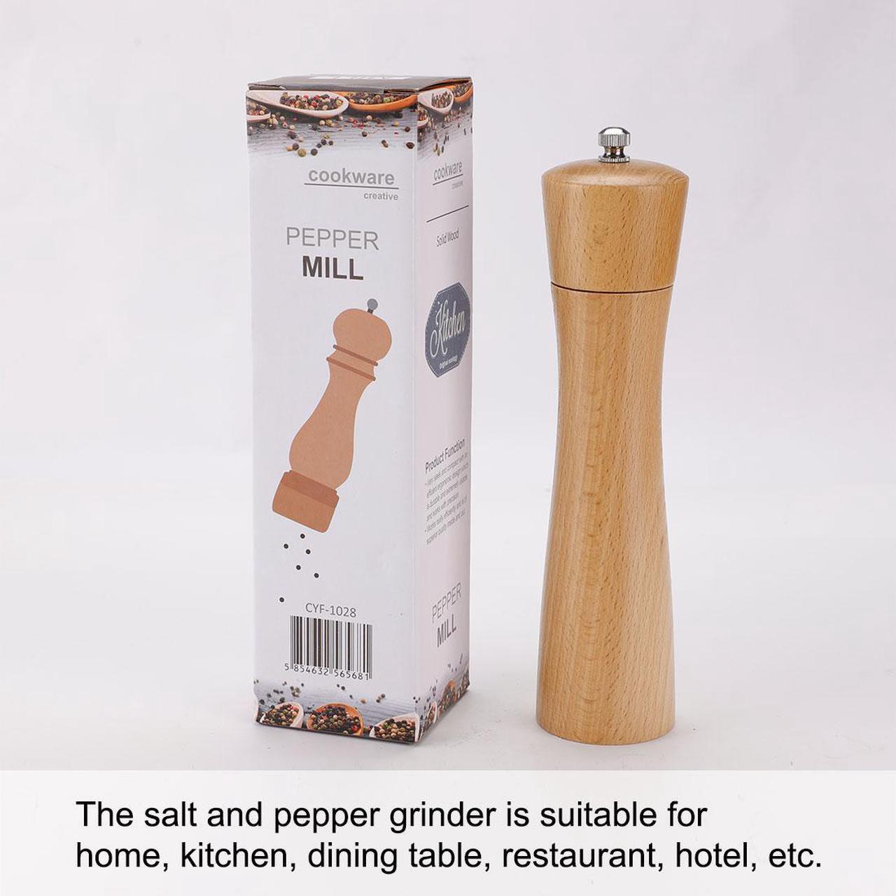 Alt view image 7 of 7 - Salt and Pepper Grinder 8.5 Inch Wooden Pepper Mills Shaker with Adjustable Coarseness for Seasoning Meal Prep Cooking Dining