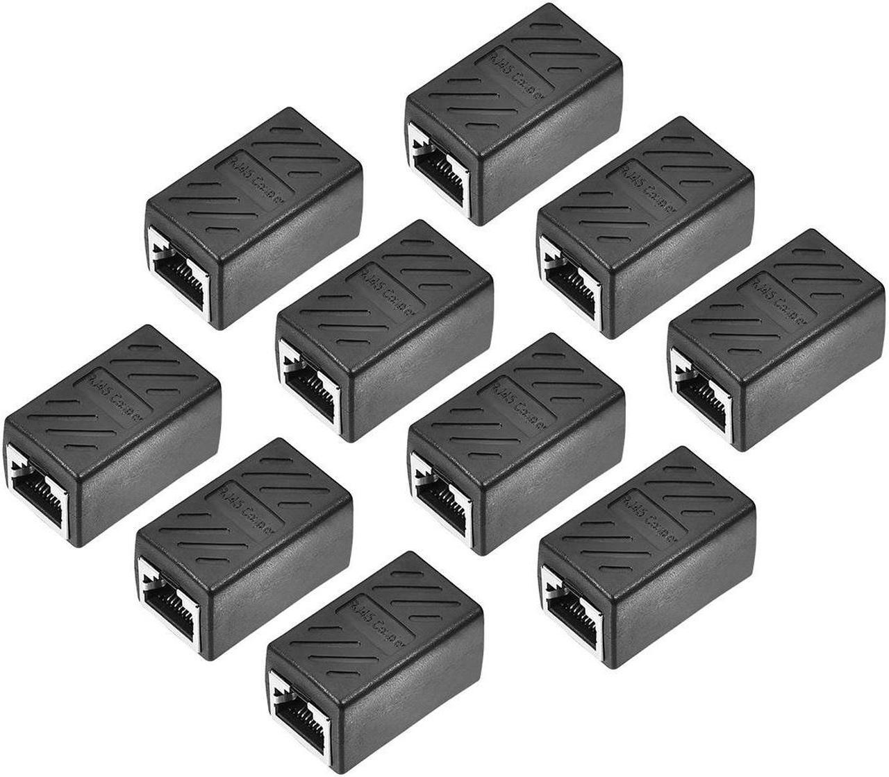 Main image of RJ45 Coupler Inline Connector Cat7 Cat6 Cat5e Ethernet Cable Extender Adapter Female To Female 36x20x20mm 10Pcs