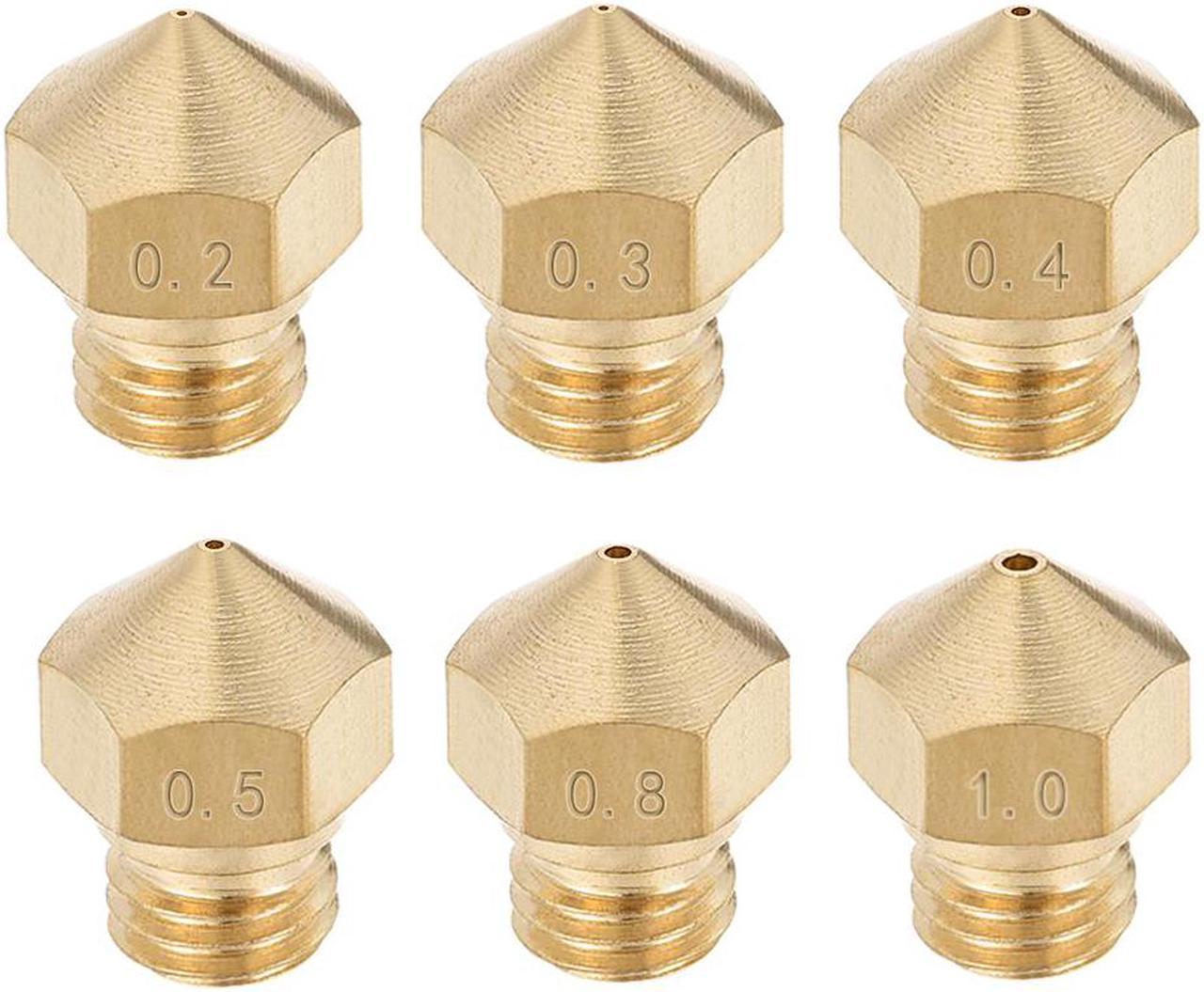 3D Printer Nozzle Fit for MK10,for 1.75mm Filament Brass,0.2mm - 1mm Total 12pcs