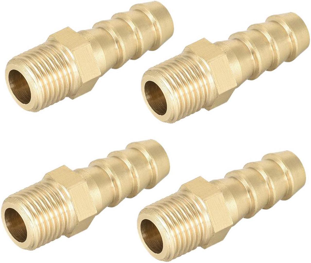 Brass Fitting Connector Metric M10x1 Male To Barb Hose ID 8mm 4pcs