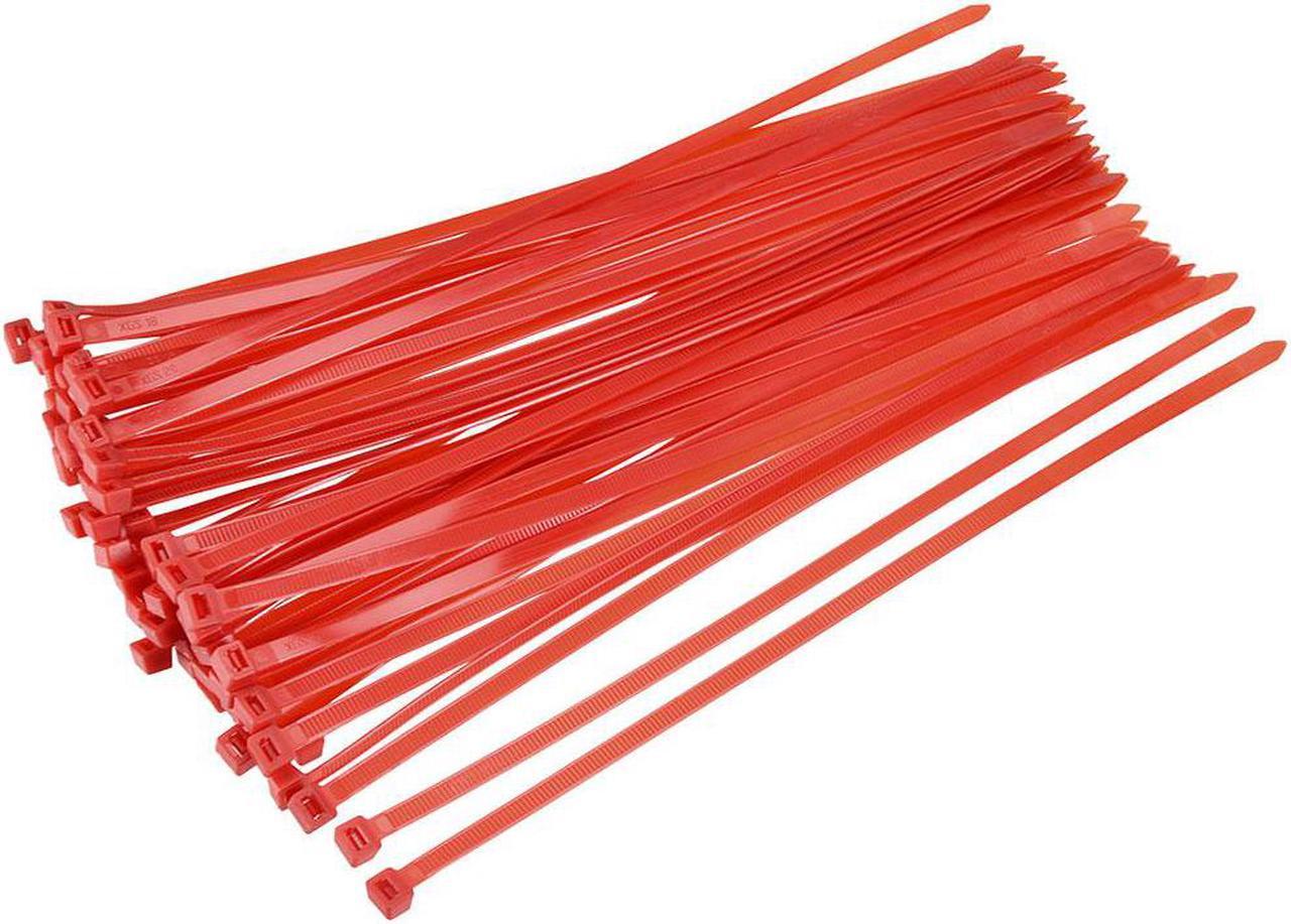 Cable Zip Ties 200mmx4.8mm Self-Locking Nylon Tie Wraps Red 40pcs