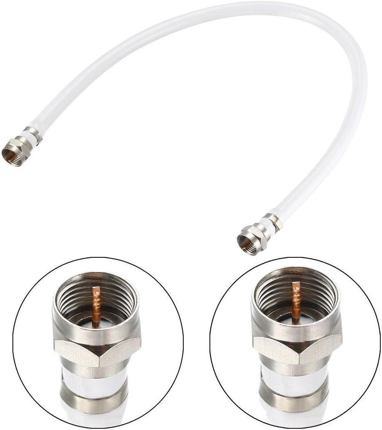 RG6 Coaxial Cable With F Type Male to F Type Male Connectors 1 ft