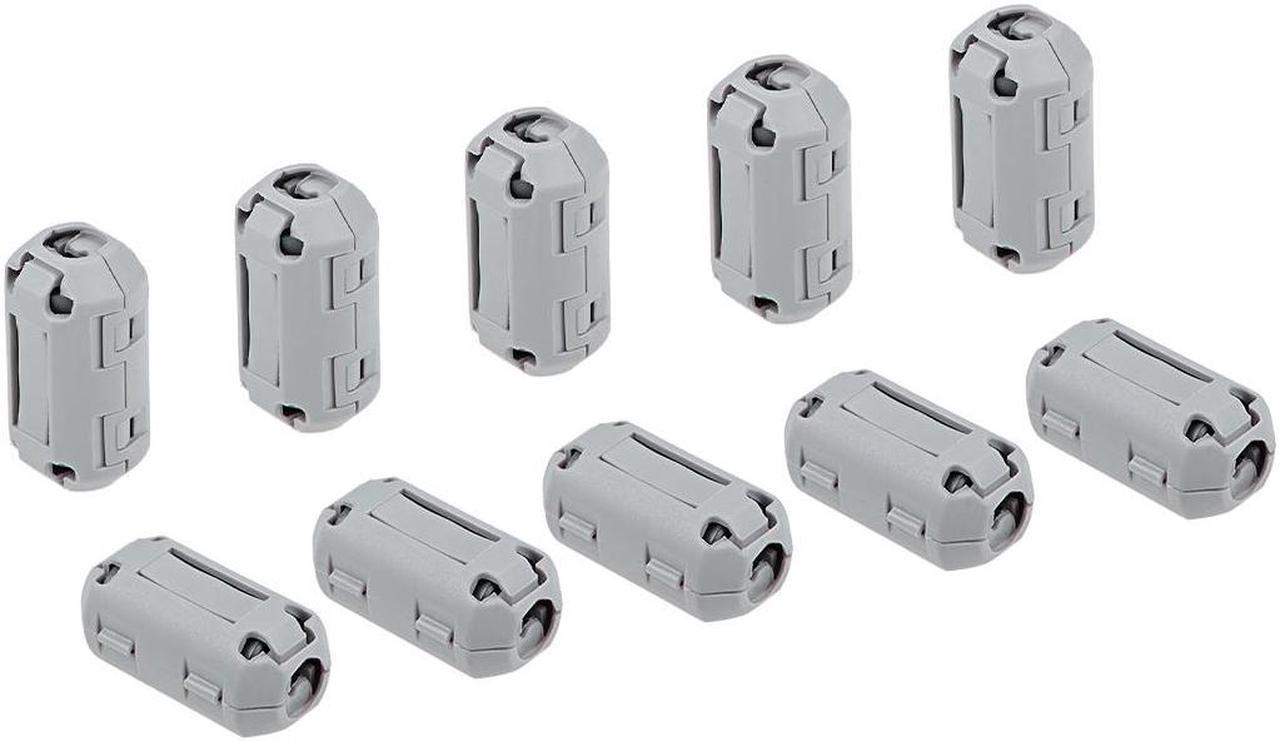 7mm Ferrite Cores Ring Clip-On RFI EMI Noise Suppression Filter Cable Clip, Grey 10pcs