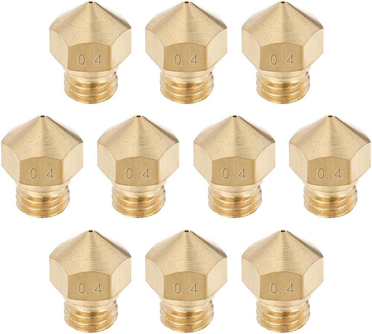 0.4mm 3D Printer Nozzle, Fit MK10 Extruder Head, for 1.75mm Filament Brass 10pcs