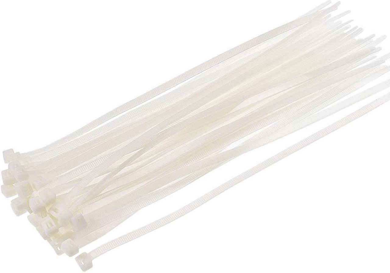 Cable Zip Ties 250mm x5mm Self-Locking Nylon Tie Wraps White 40 pcs