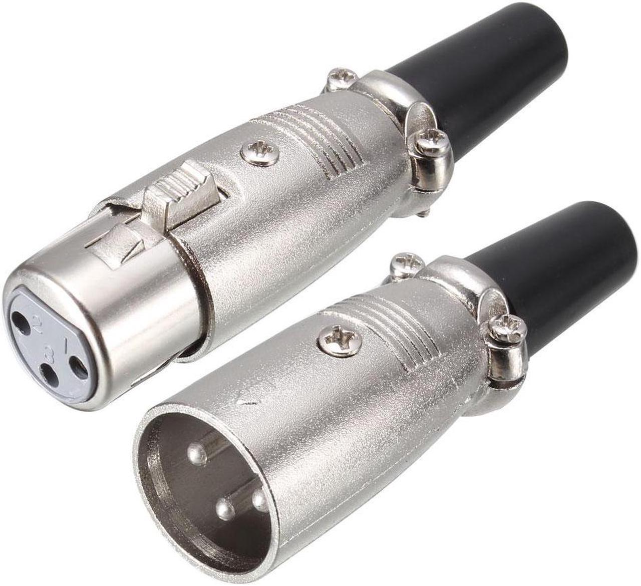 3-Pin XLR Male /Female Female Connector for Microphone Mic Cable Plug Connector Mic Audio Socket 1 Pair