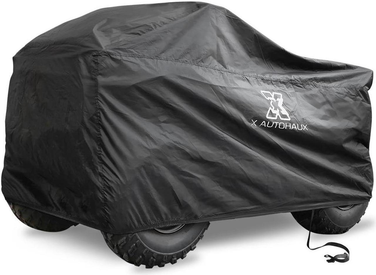 Waterproof All Weather Protector Quad ATV Cover 4 Wheelers Cover Universal Fit Black with Silver Coating Inside XL Size (86.3 x 47.2 x 45.3 Inch )