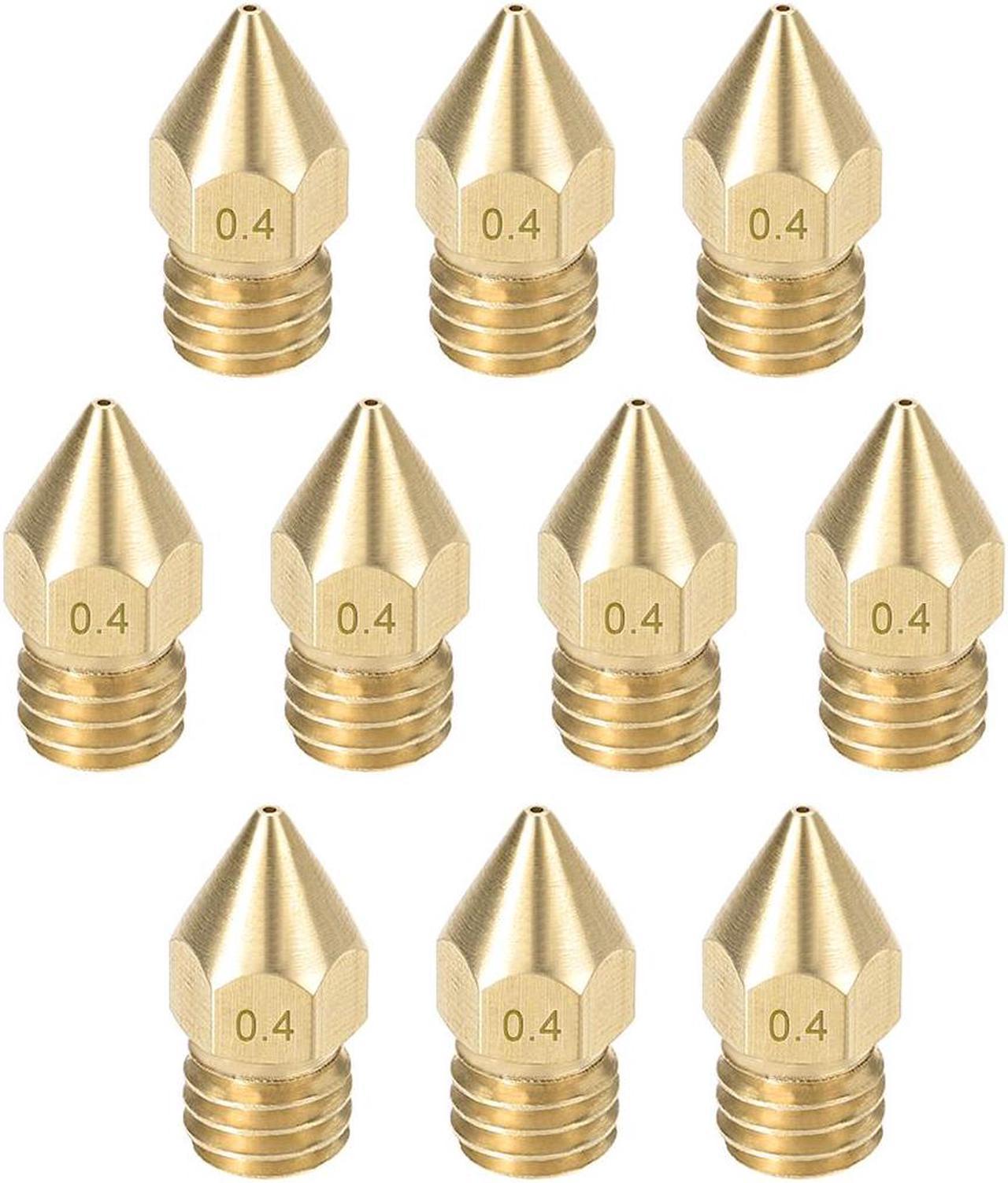 0.4mm 3D Printer Nozzle, Fit MK8 Extruder Head, for 1.75mm Filament Brass 10pcs