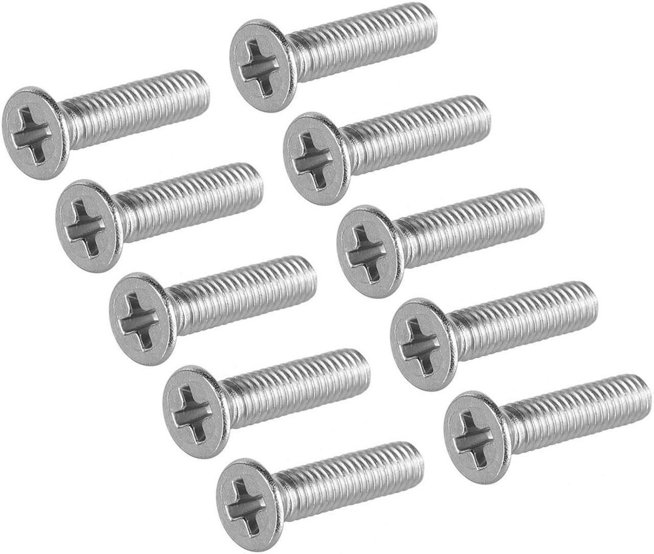 M3x12mm Flat Head Machine Screws, Phillips Cross Screw, 304 Stainless Steel, Fasteners Bolts 50Pcs