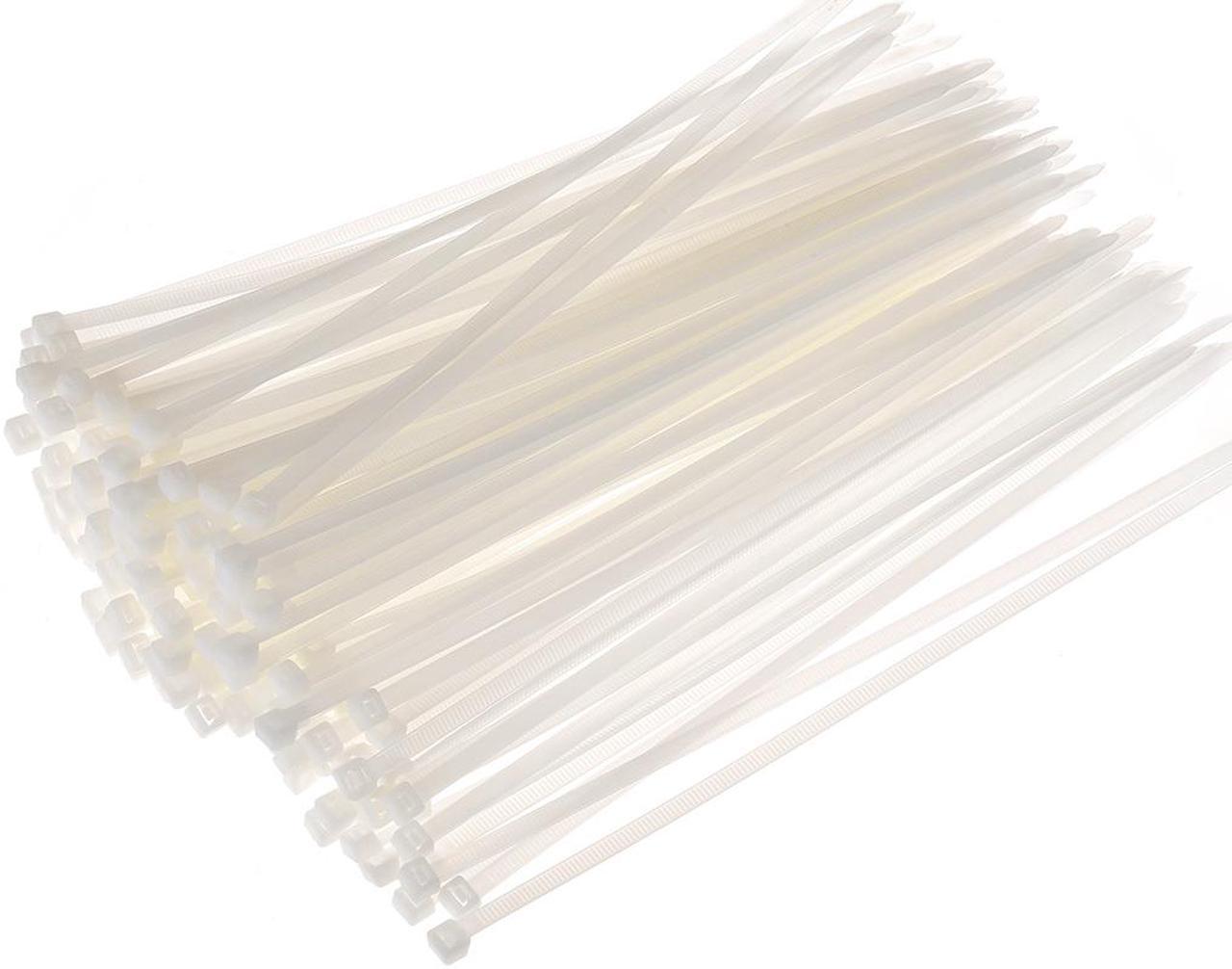 Cable Zip Ties 250mmx2.8mm Self-Locking Nylon Tie Wraps White 100pcs