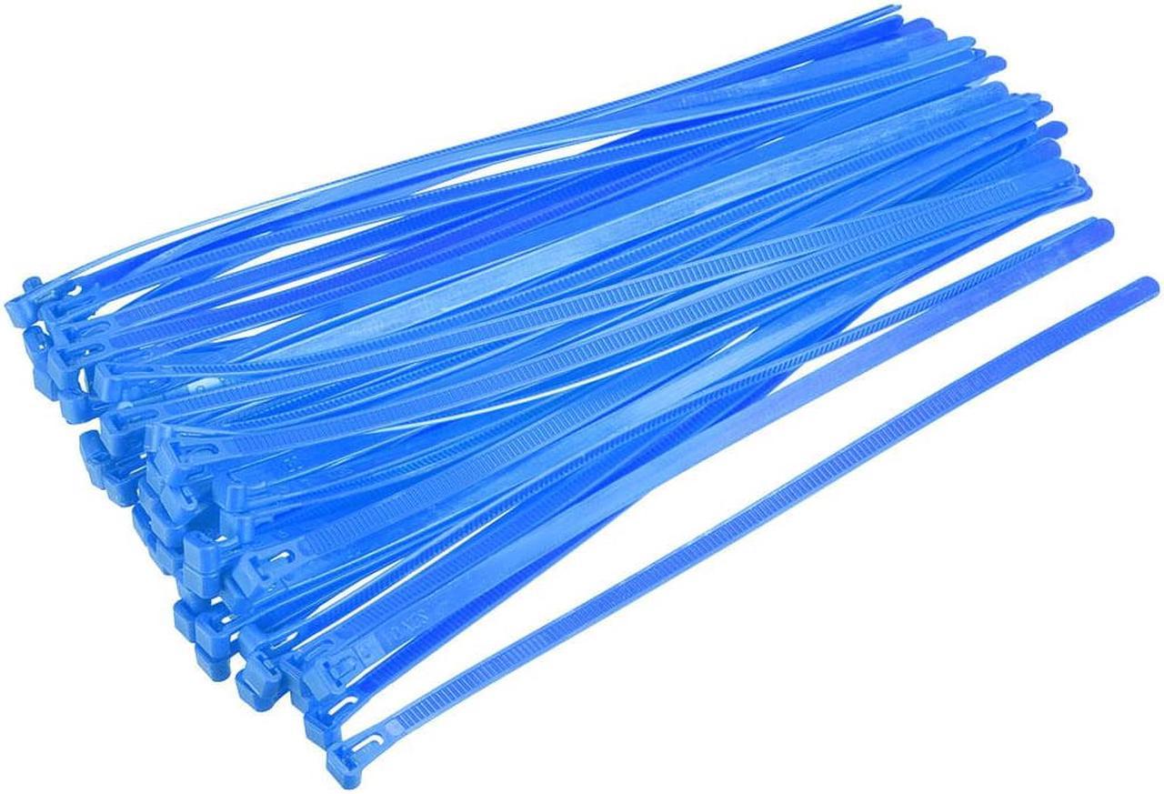 Reusable Cable Ties 450mmx7.4mm Adjustable Nylon Zip Ties Wraps Blue 40pcs