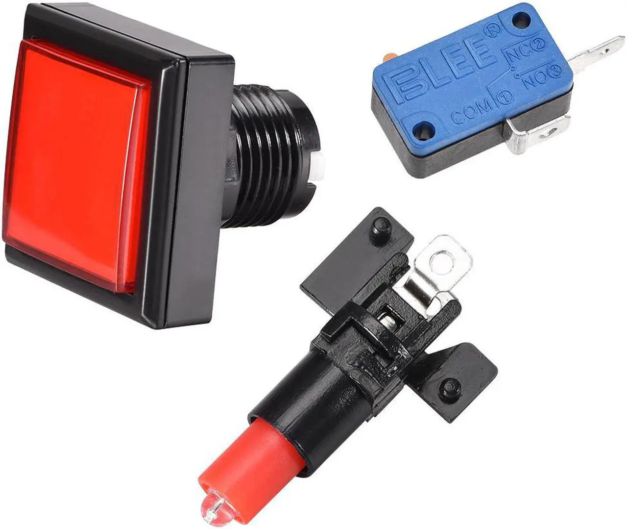 Alt view image 3 of 3 - Game Push Button 44x44 Square 12V LED Illuminated Push Button Switch with Micro Switch for Arcade Video 5 Colors 5pcs