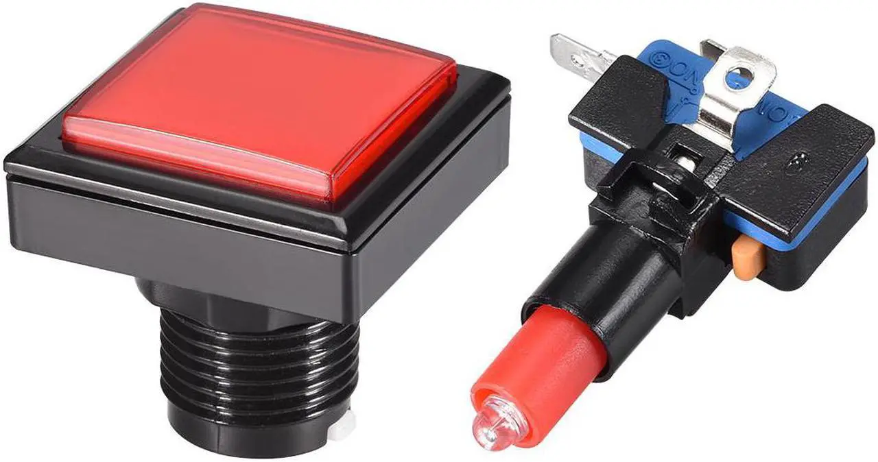 Alt view image 2 of 3 - Game Push Button 44x44 Square 12V LED Illuminated Push Button Switch with Micro Switch for Arcade Video 5 Colors 5pcs
