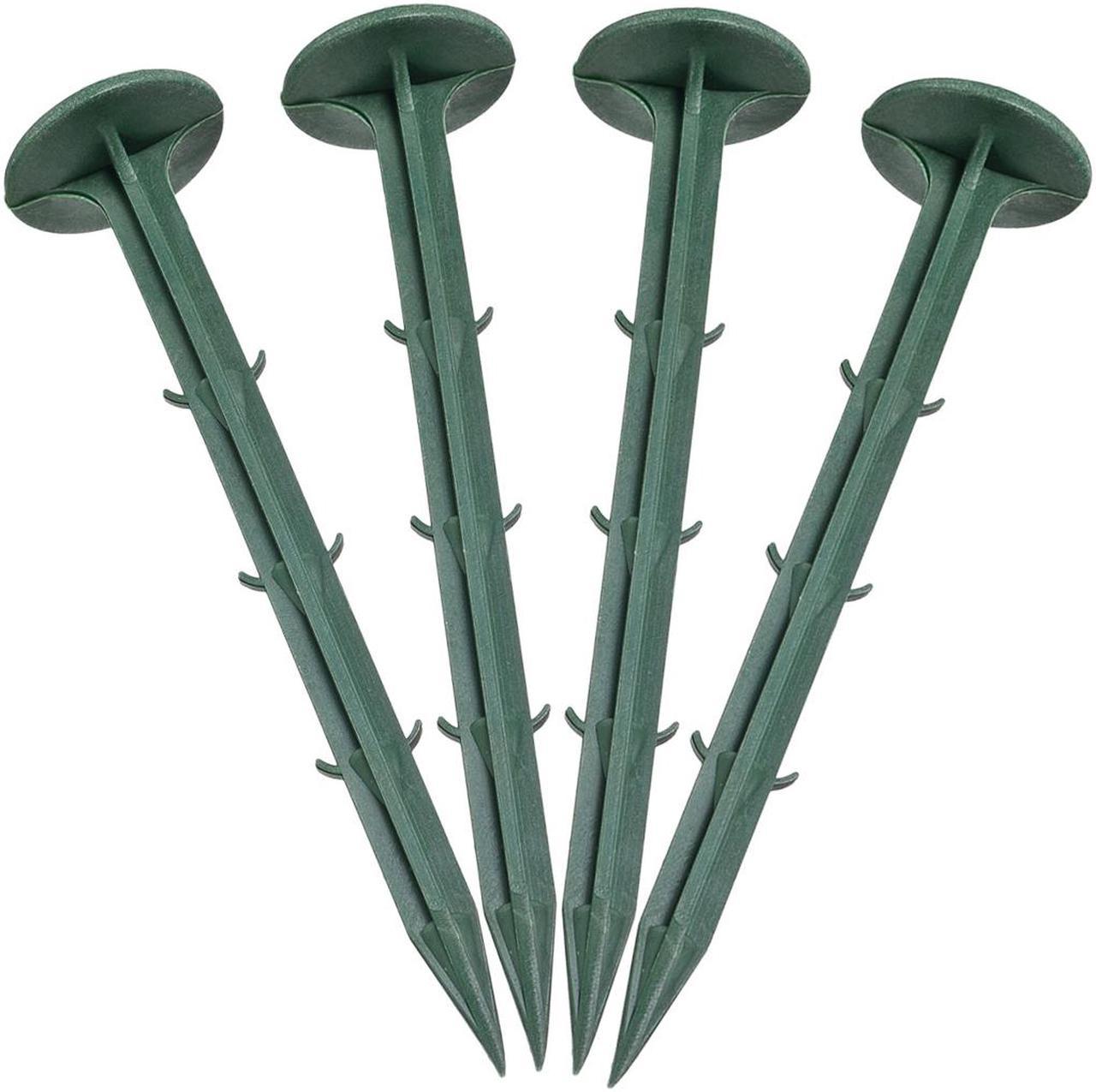 Plastic Garden Stakes Anchors Landscape Ground Nail 160mm 6.3-inch Green 30pcs