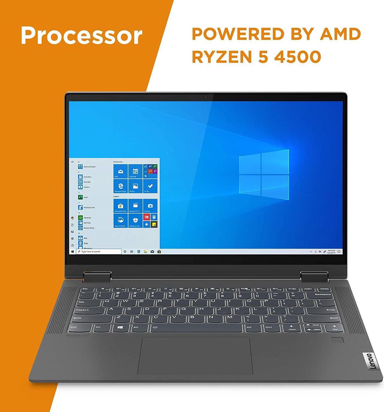 Alt view image 2 of 6 - 2020 Lenovo Flex 5 14" 2-in-1 Laptop 14" FHD Touch Display|16GB DDR4|256GB SSD| AMD Ryzen 5 4500U Processor |AMD Radeon Graphics| Digital Pen Included| Windows 10