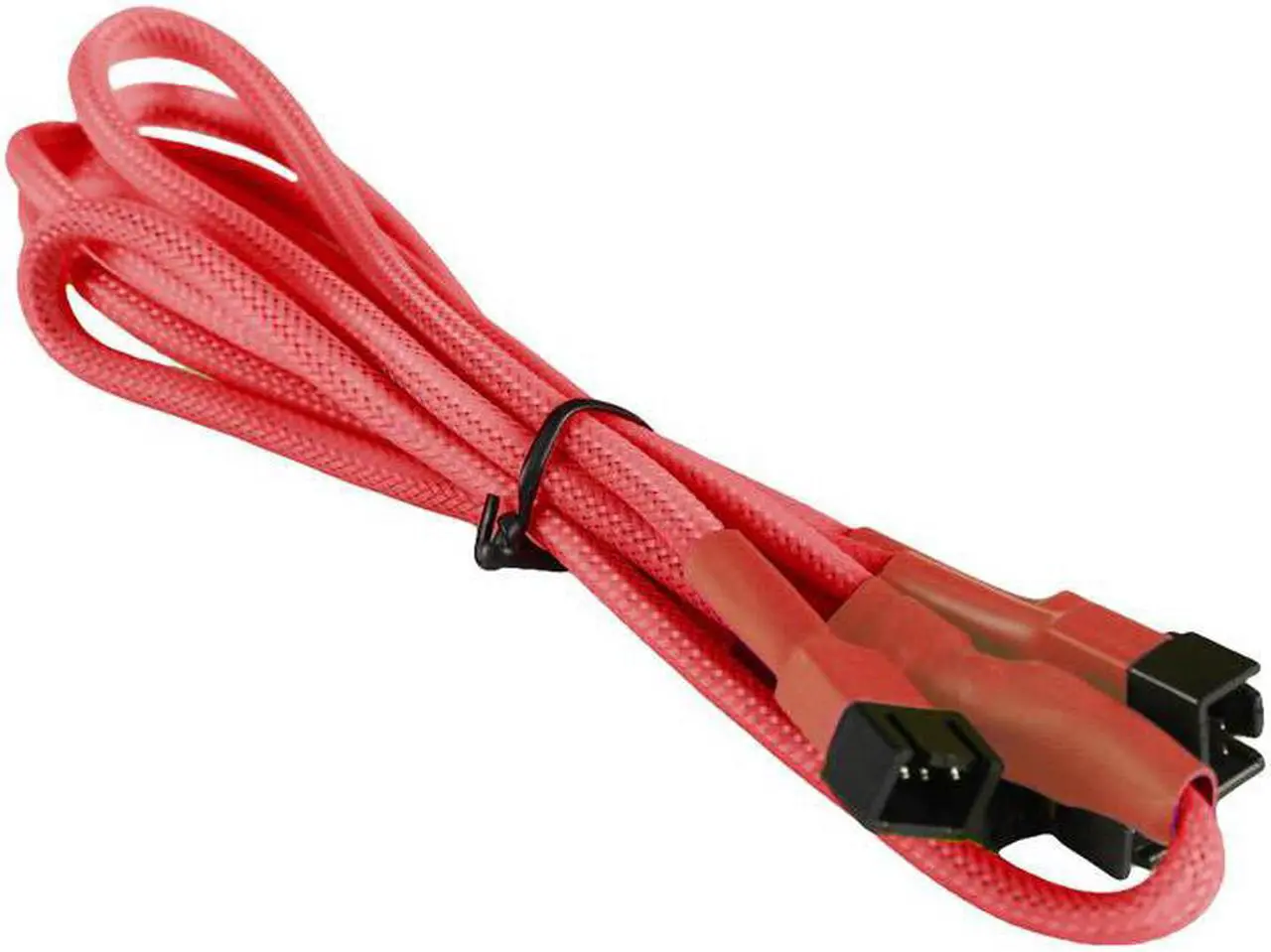 Main image of Red 3-Pin to 4 x 3-Pin Computer Case Black Sleeved Fan Power Y-Splitter Cable for PC Computers