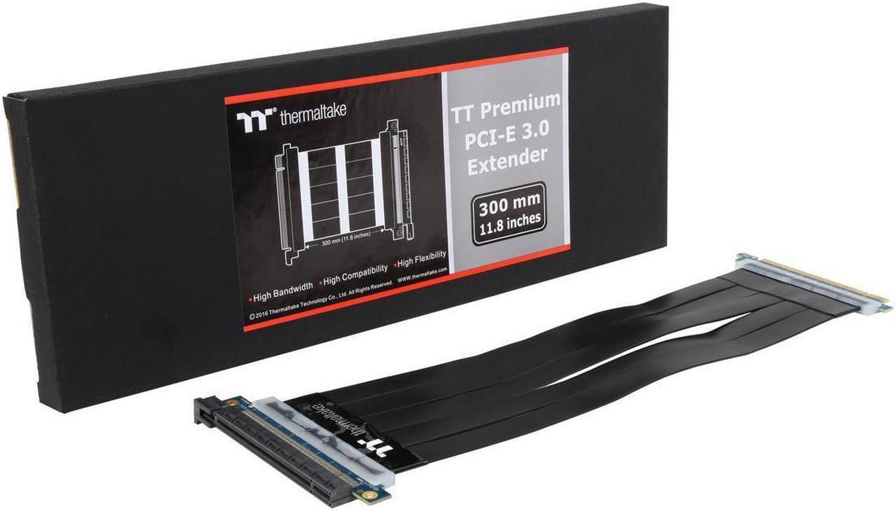 Main image of Thermaltake AC-045-CN1OTN-C1 TT Premium PCI-E x16 3.0 Extender Riser Cable 300mm Graphic Cards - Black