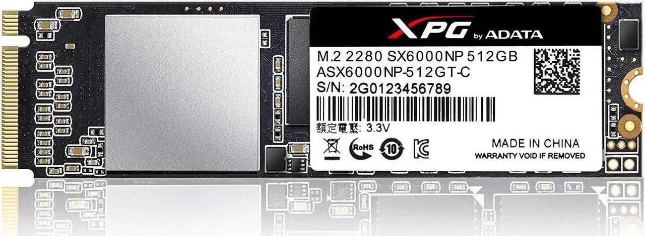 Alt view image 3 of 12 - XPG SX6000 512GB M.2 PCIe NVMe Internal SSD w/ DIY Heatsink  (ASX6000NP-512GT-C)