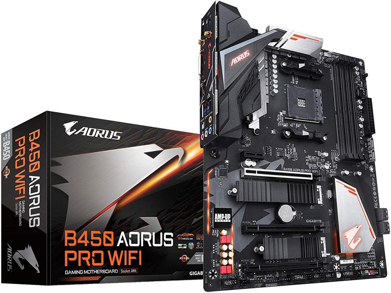 GIGABYTE B450 AORUS PRO WIFI (rev. 1.0) AM4 AMD B450 SATA 6Gb/s USB 3.1 HDMI ATX AMD Motherboard