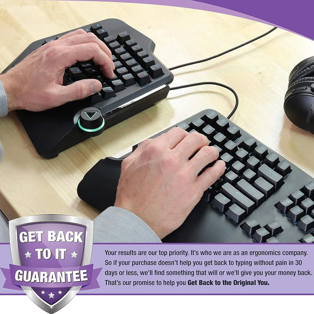 Alt view image 5 of 10 - Cloud Nine Ergonomic Mechanical Keyboard, C989M