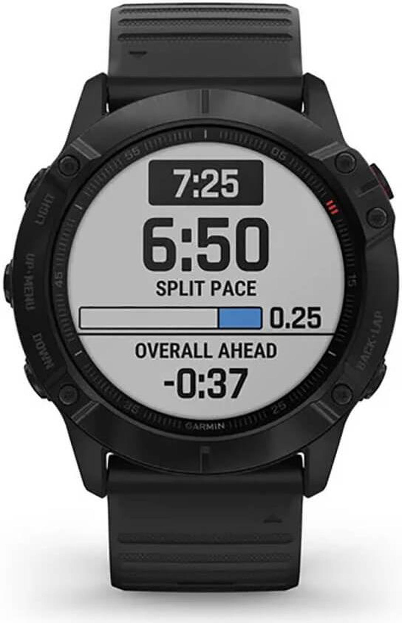 Alt view image 20 of 20 - Garmin Fenix 6X Pro, Premium Multisport GPS Watch, -Black with Black Band - (010-02157-00)