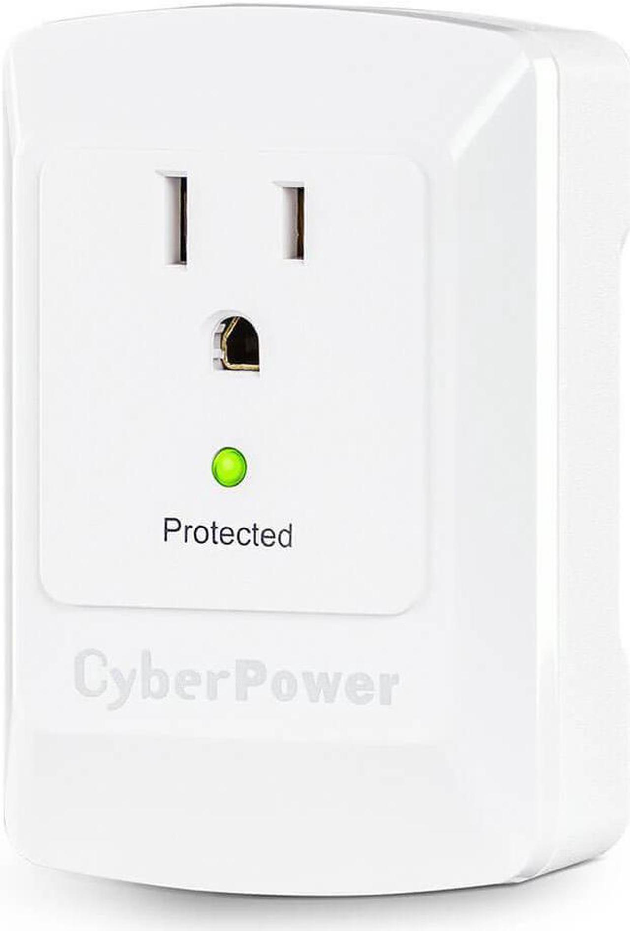 Main image of CyberPower B100WRC1 Essential 1 Outlets Surge Tap, White, 125 Volts