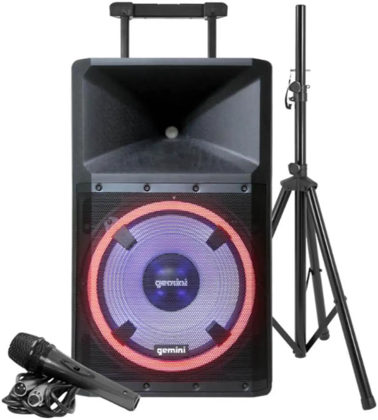 Alt view image 5 of 20 - Gemini GSP-L2200PK Unleash the Ultimate 15" Bluetooth Party Speaker with Dynamic LED Lights, Built in Media Player, and Included Microphone and Speaker Stand
