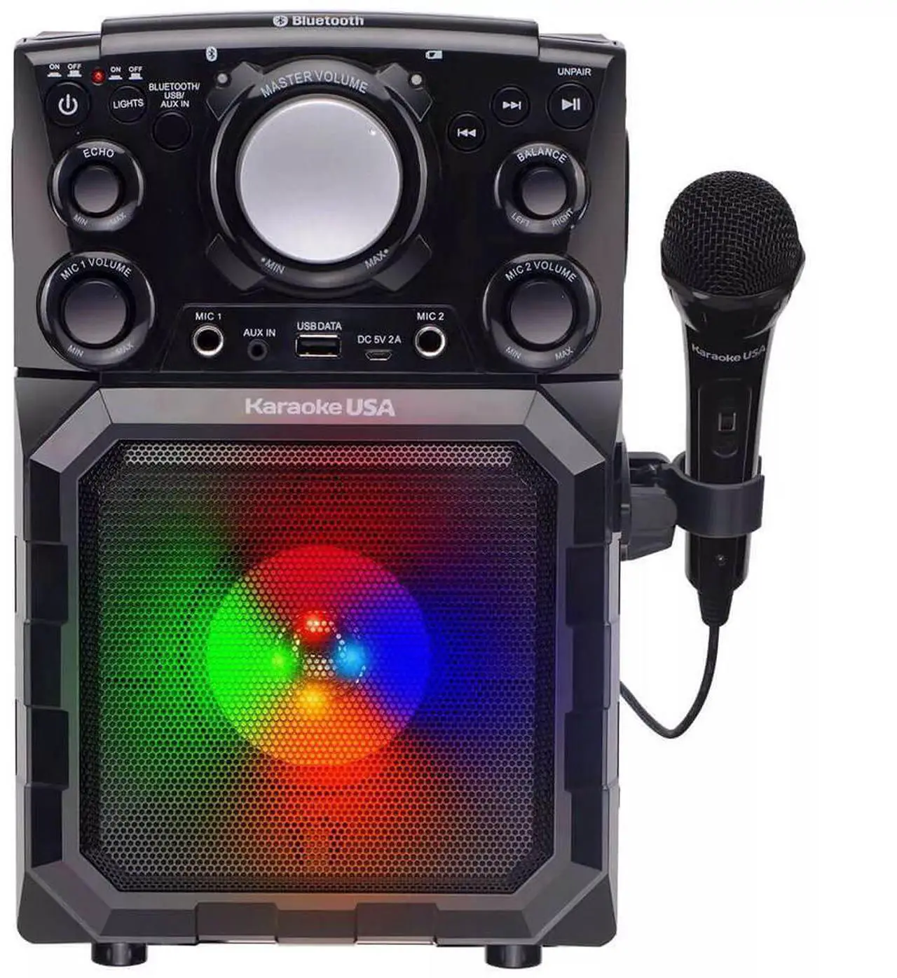 Alt view image 9 of 12 - Karaoke USA GQ410 Portable MP3 Karaoke Player system - Black