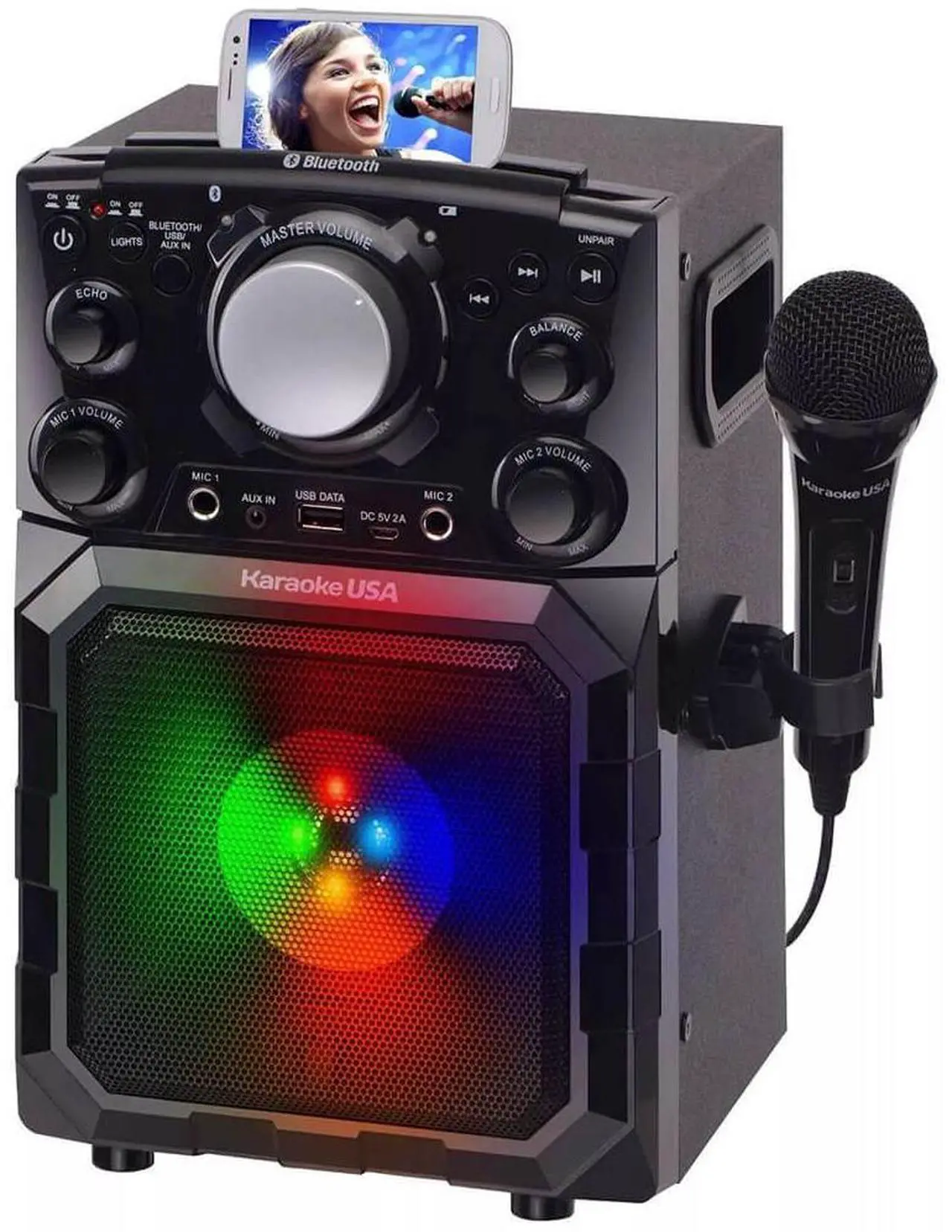 Alt view image 10 of 12 - Karaoke USA GQ410 Portable MP3 Karaoke Player system - Black