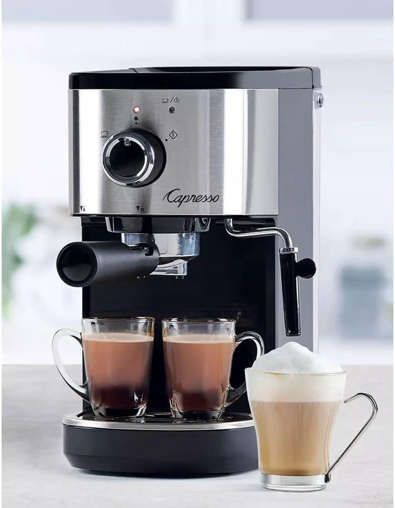 Alt view image 4 of 4 - Capresso 12005 Compact Espresso and Cappuccino Machine - Black/Stainless