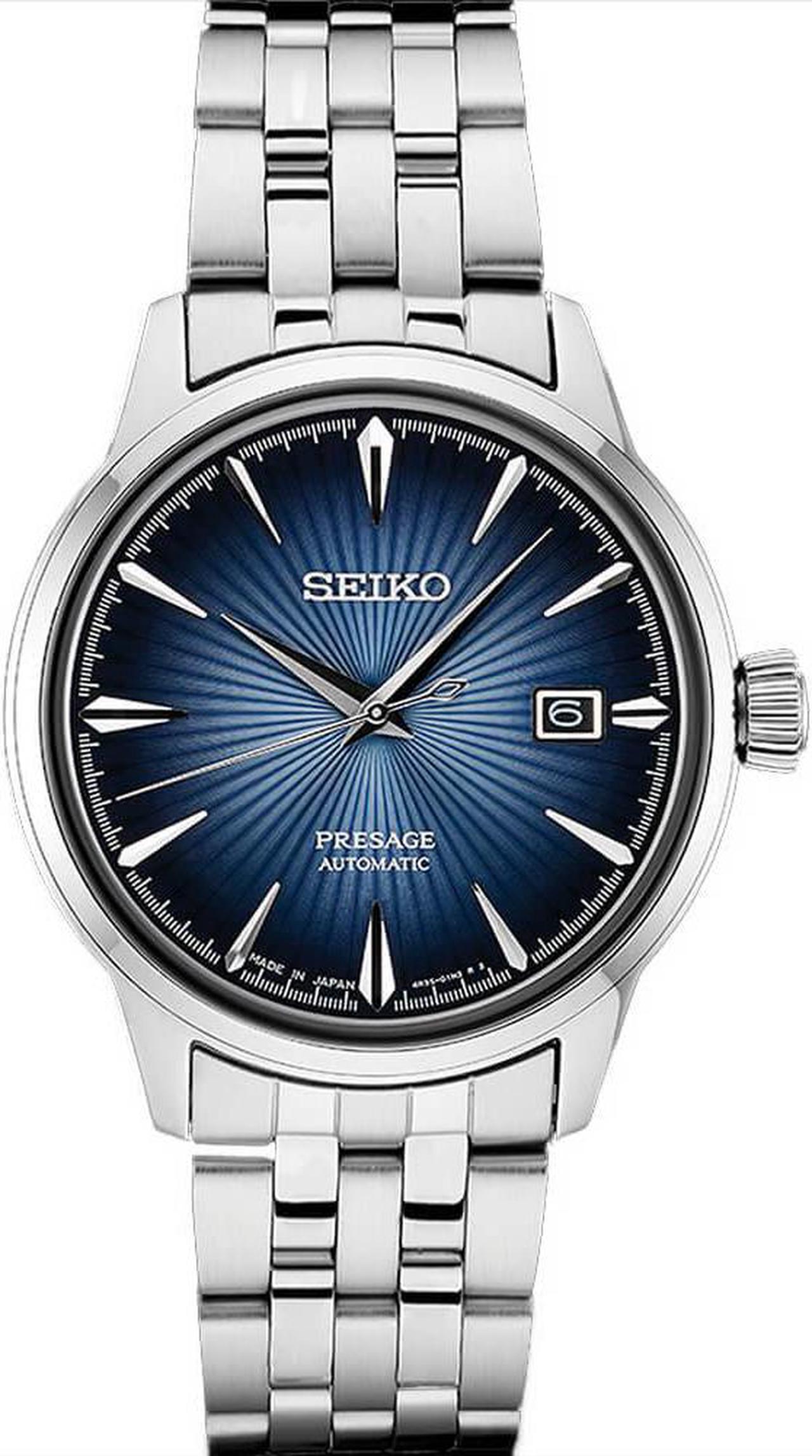 Alt view image 4 of 8 - Seiko Presage Mens Stainless Steel Blue Dial Automatic Watch SRPB41