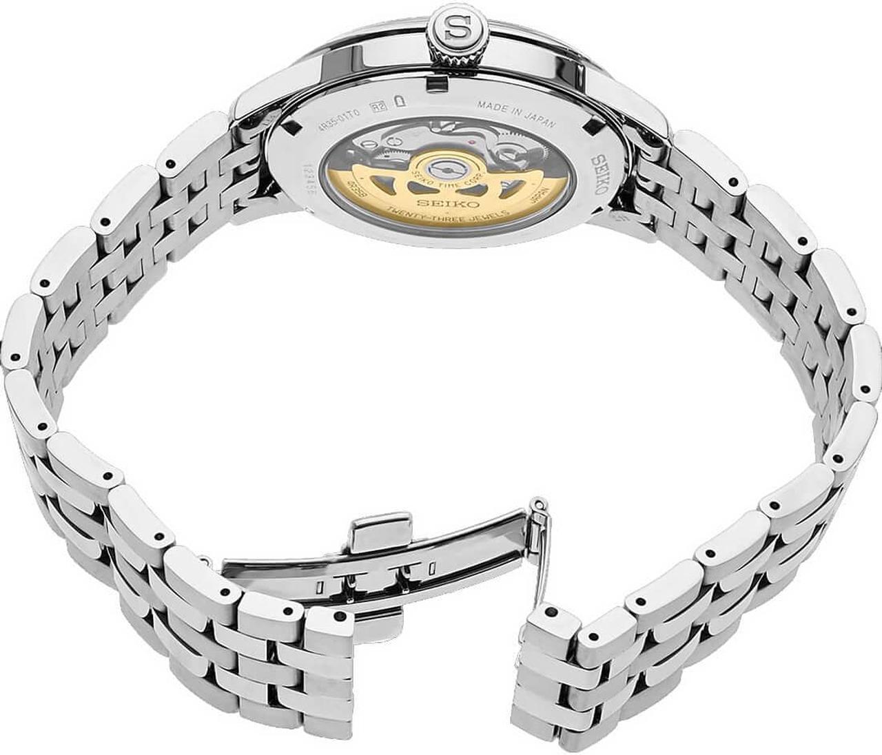 Alt view image 6 of 8 - Seiko Presage Mens Stainless Steel Blue Dial Automatic Watch SRPB41