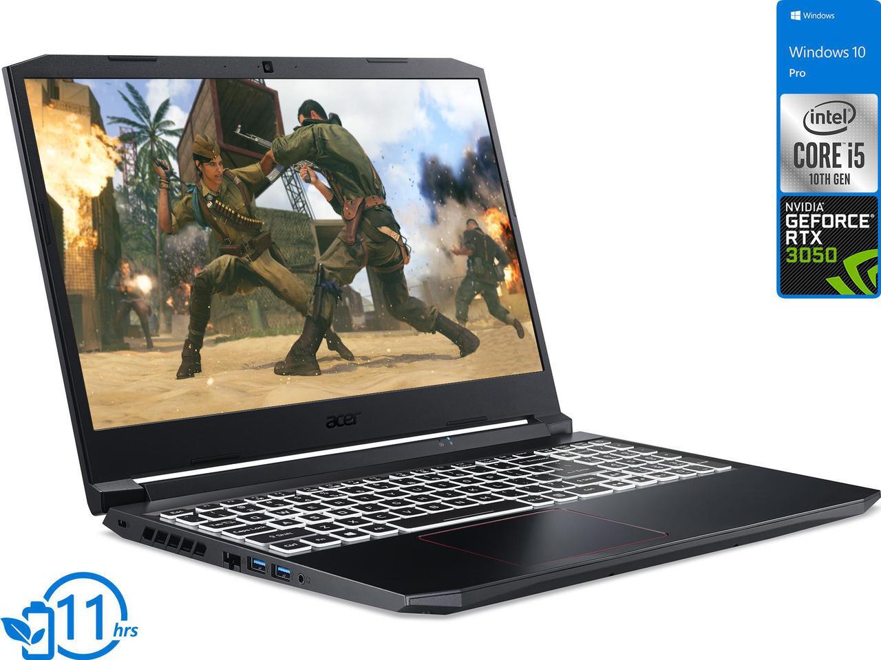 Main image of Acer Nitro 5 Gaming Laptop, 15.6" 144Hz FHD Display, Intel Core i5-10300H Upto 4.5GHz, 8GB RAM, 512GB NVMe SSD, NVIDIA GeForce RTX 3050, HDMI, Wi-Fi, Bluetooth, Windows 10 Pro