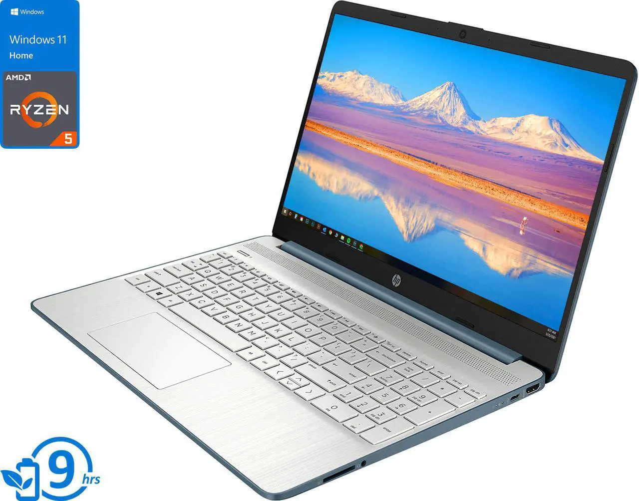 Main image of HP 15 Laptop, 15.6" FHD Display, AMD Ryzen 5 5500U Upto 4.0GHz, 8GB RAM, 256GB NVMe SSD, Vega 6, HDMI, Card Reader, Wi-Fi, Bluetooth, Windows 11 Home (4J771UA)
