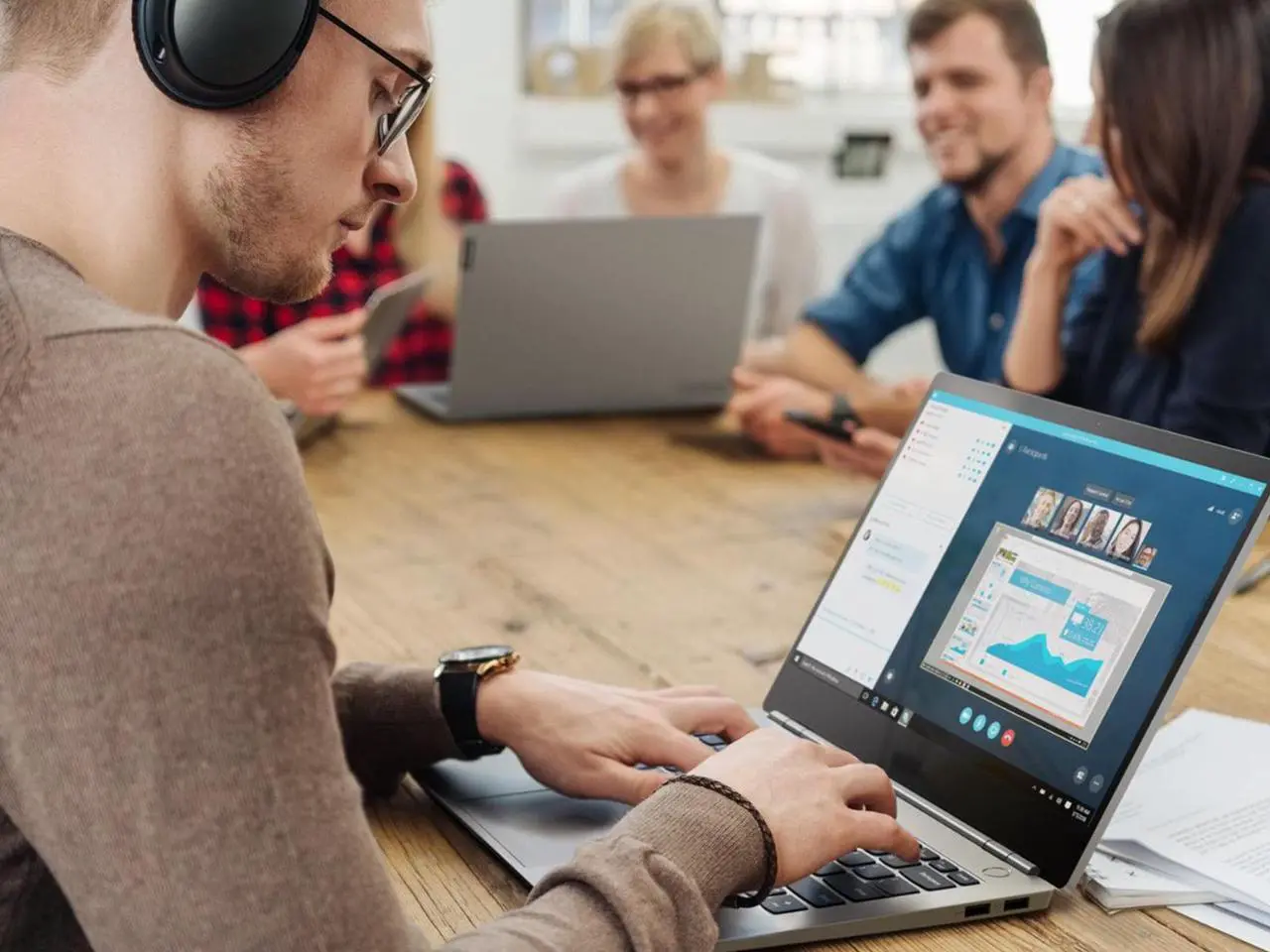 Alt view image 4 of 7 - Lenovo ThinkBook 14s Notebook, 14" FHD Display, Intel Core i5-8265U Upto 3.9GHz, 16GB RAM, 1TB NVMe SSD, AMD Radeon 540X, HDMI, Wi-Fi, Bluetooth, Windows 10 Pro