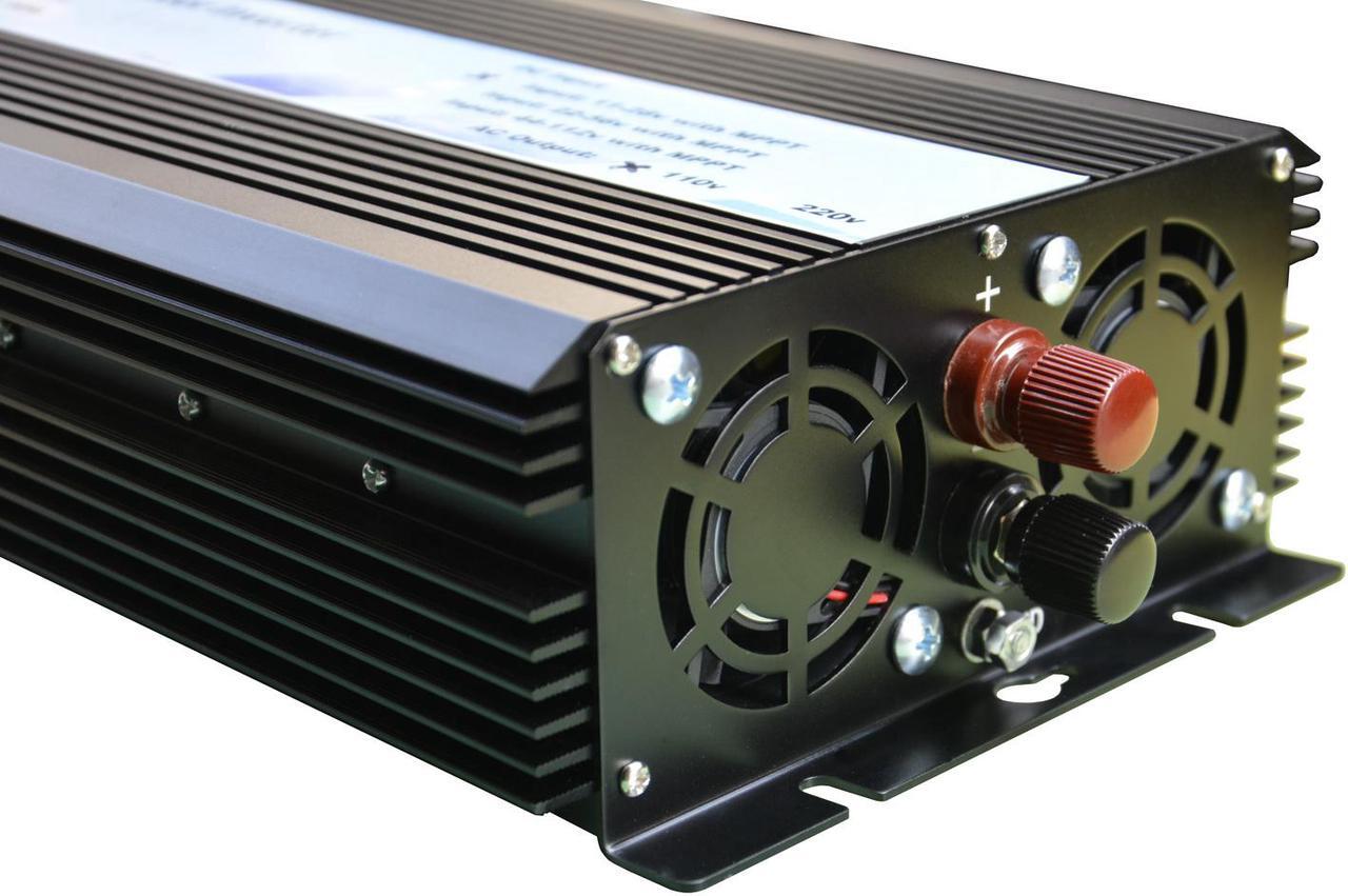 Alt view image 4 of 8 - Solinba 1000w on grid tie pure sine wave power inverter DC22-56v to AC 90-130v, 46-65Hz, USA plug, black color