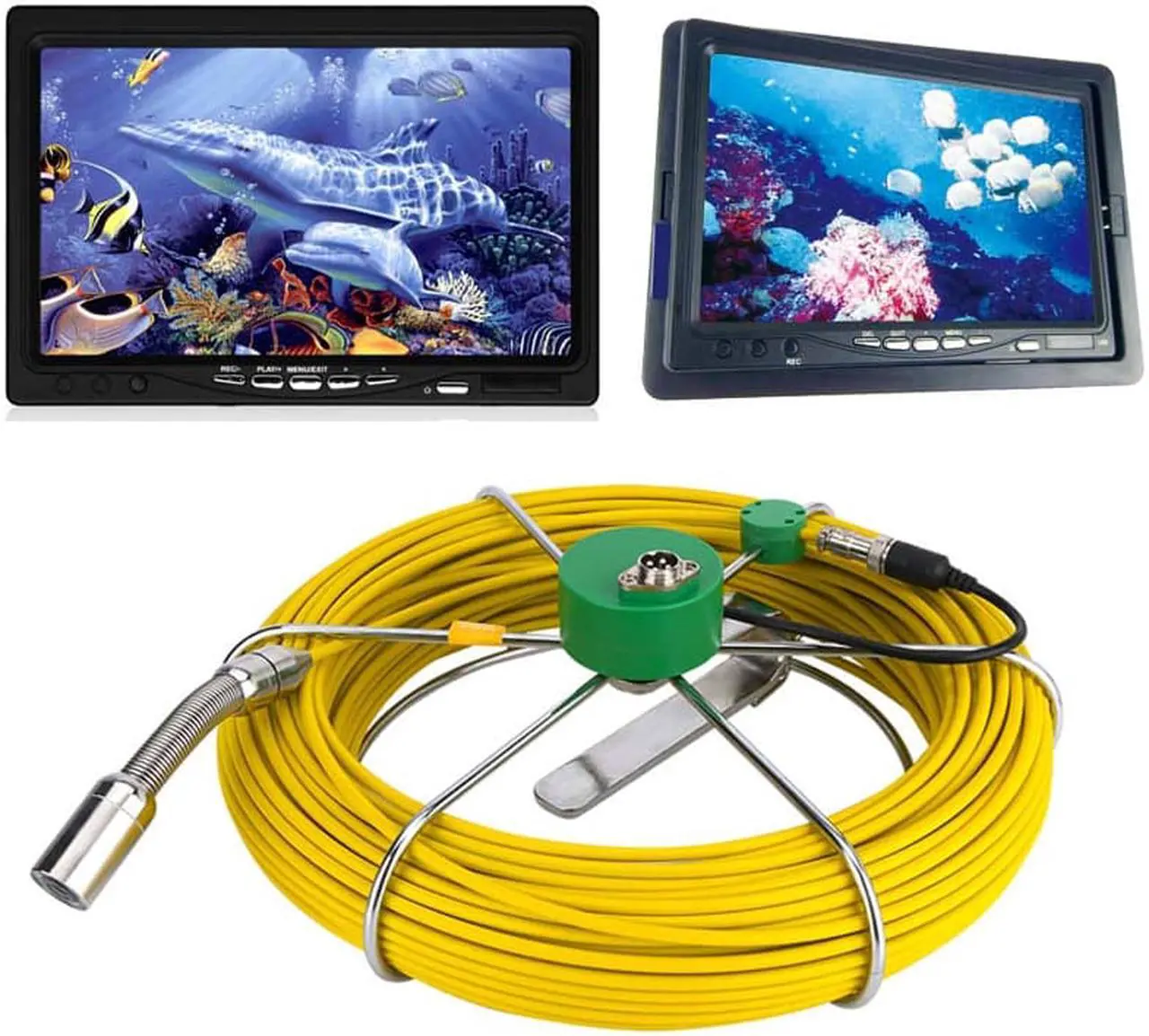 Alt view image 7 of 7 - 30M IP68 Waterproof Drain Pipe Sewer Inspection Camera System 7inch LCD DVR 1000TVL Camera with 6W LED Lights 8GB SD Card