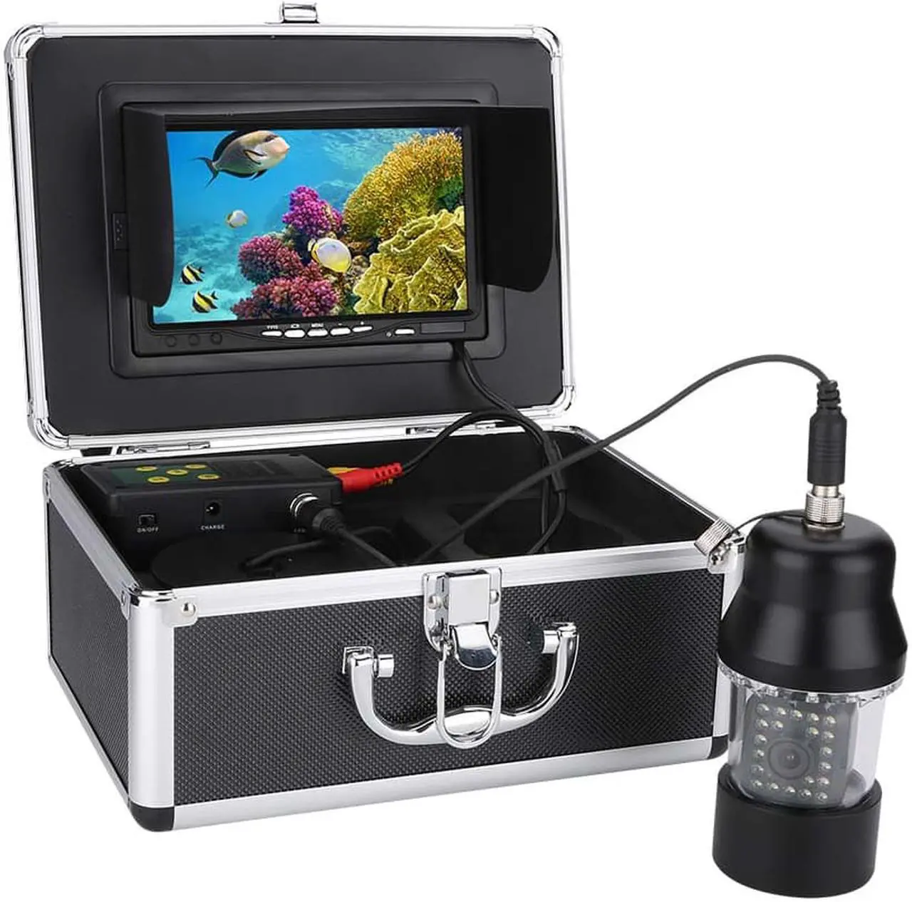 Alt view image 7 of 7 - 15m Professional Underwater Fishing Video Camera Fish Finder 7 Inch Color Screen Waterproof 22 LEDs 360 Degree Rotating 1000 TVL Camera