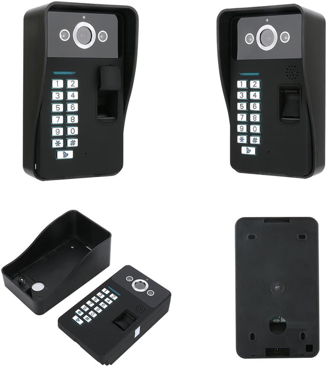 Alt view image 4 of 7 - 7inch 2 Monitors Wired /Wireless Wifi Video Door Phone Doorbell Intercom System with Fingerprint RFID Password IR-CUT HD 1000TVL Wired CCD Camera Night Vision
