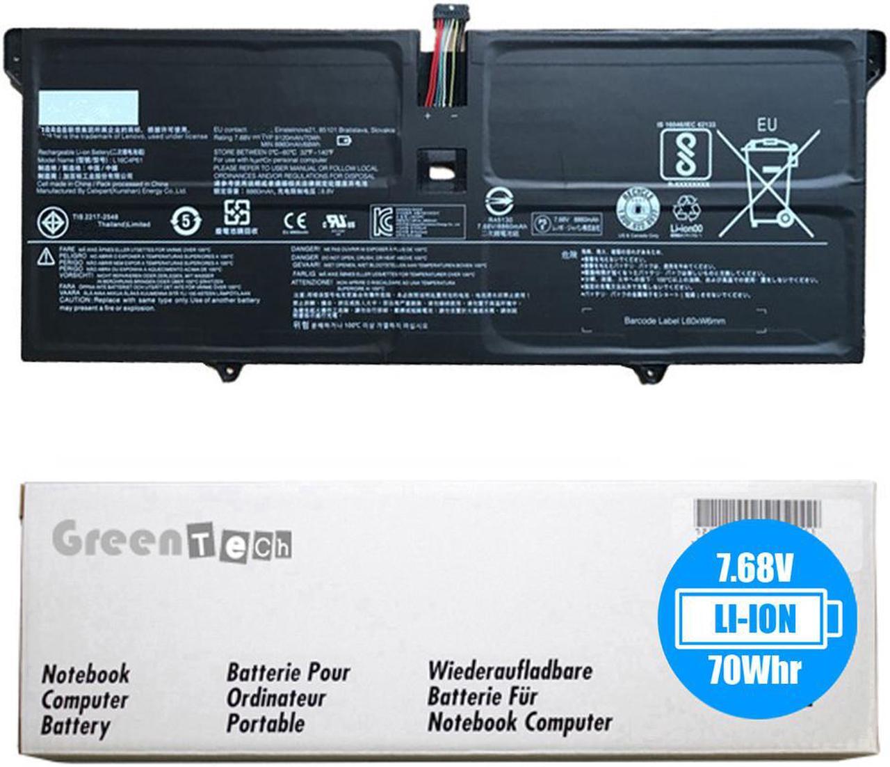 Main image of GreenTech 70Wh L16C4P61 L16M4P60 compatible battery for Lenovo Yoga 920 - GreenTech 7.68V 70Whr 4 Cell Battery 5B10N01565 5B10W67249 5B10N17665