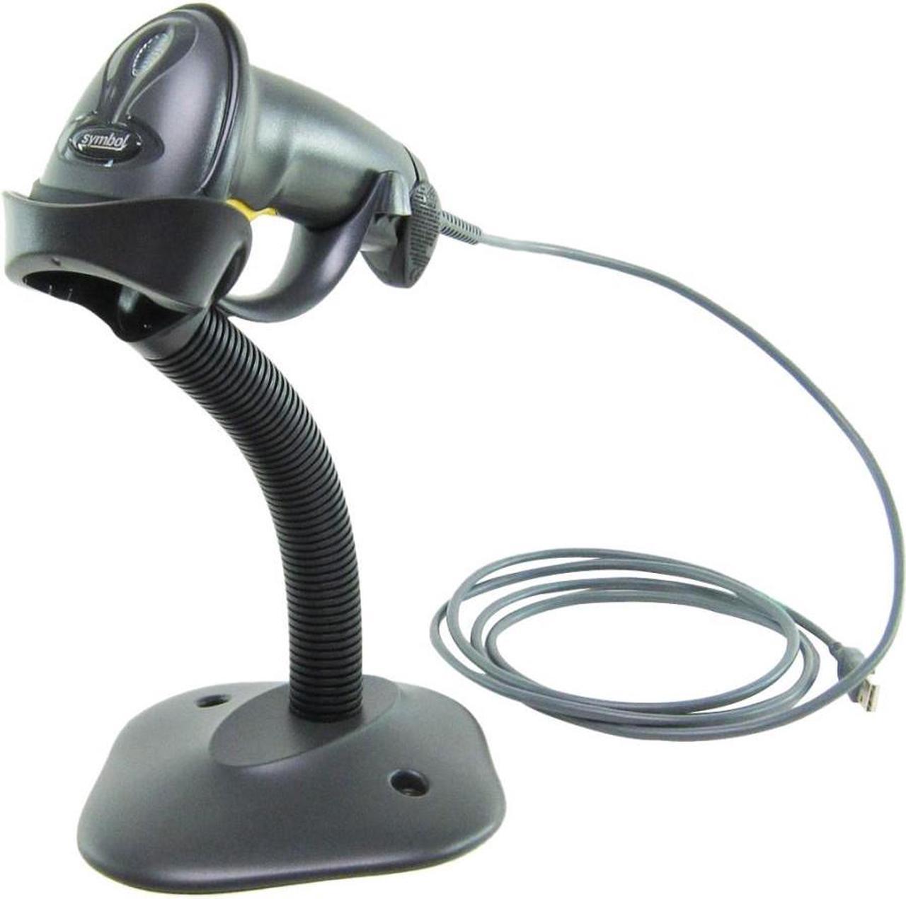 Symbol LS 2208 BarCode Scanner HandHeld RJ45 To USB Black w/Stand LS2208-SR20007R-UR