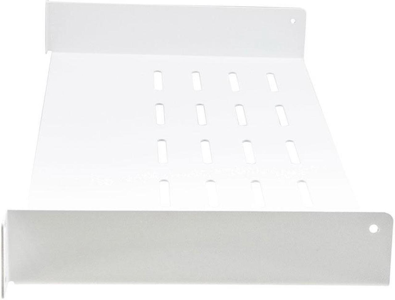 Alt view image 4 of 4 - NavePoint 19 Inch Cantilever Shelf 1U with 8" Depth- RAL9003, Signal White
