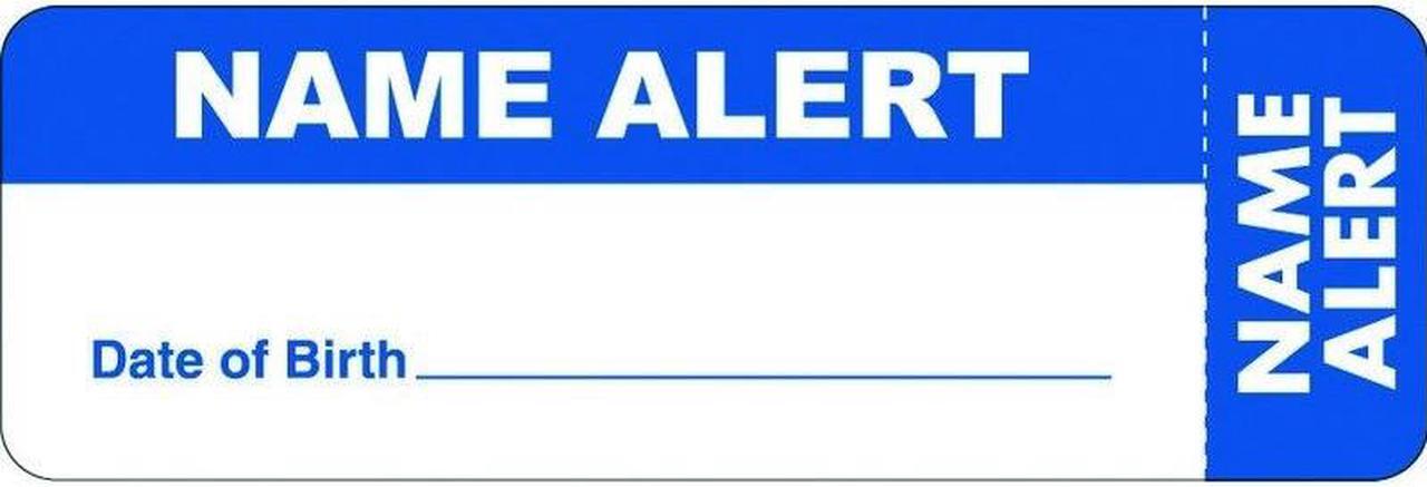 Main image of Alert Labels, Name Alert, Blue, 3" x 1" ( Roll of 250)